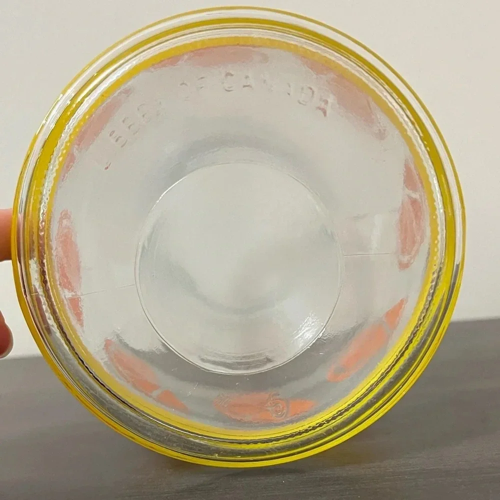 Vintage Libbey of Canada Juice Carafe Pitcher Orange Slices Yellow Design Glass